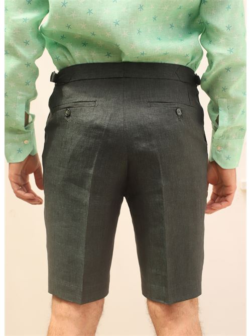 Bermuda in lino verde scuro Mik Mak | BERMUDALINOVERDESCURO